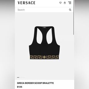 NWT Versace Black and Gold Greca Cotton Bra size L